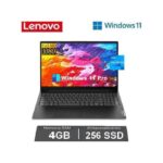 Lenovo Ordinateur Portable – Dual Core – Win11 Pro – 4Go – 256 SSD – 15,6″ – Noir – Clavier Azerty Français D’origine