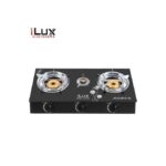 Ilux Cuisinière à Gaz – Allumage Automatique – Réchaud Vitré – GS-8300 – 3 Feux – Noir