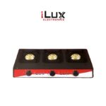 Ilux Cuisinière à Gaz – Réchaud 3 Feux – LXG-7103B – Noir